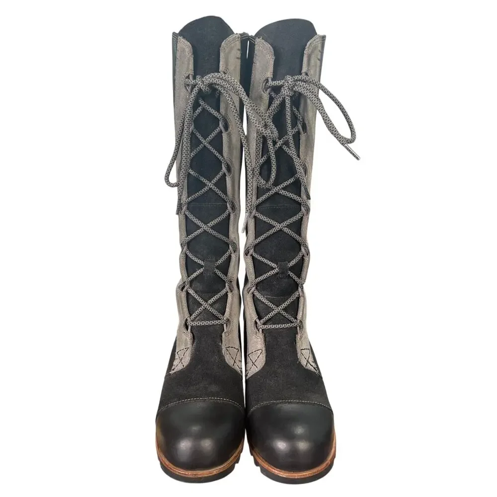 Sorel Women’s Cate The Great Black Leather Wedge Riding Boot Size US 8